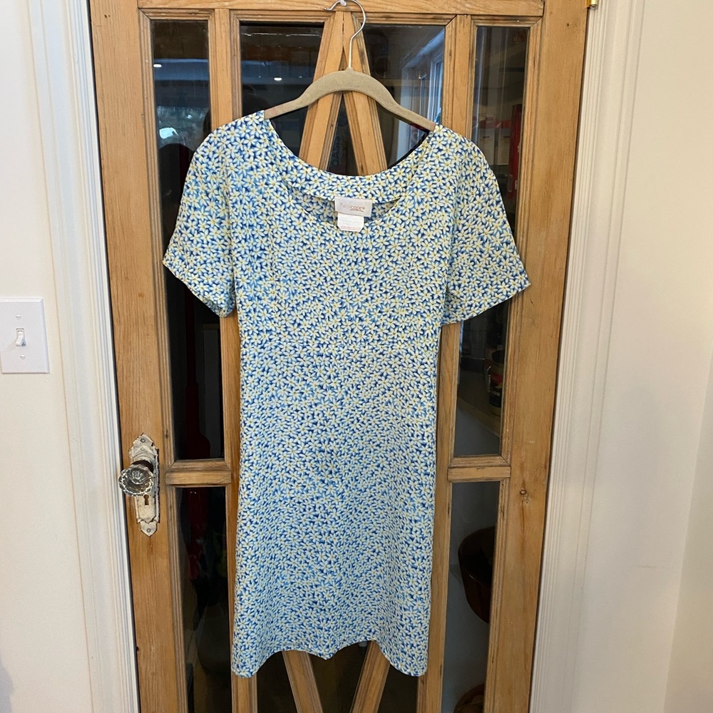 Periscope 90s Vintage Floral Blue Mini Dress